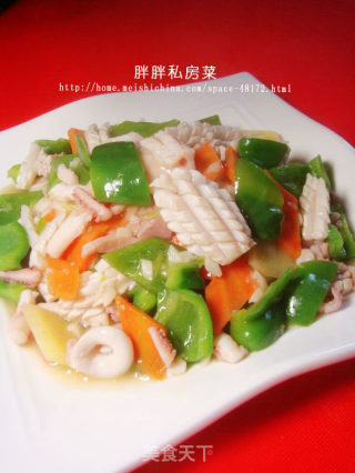 【闽菜】--白炒墨鱼卷