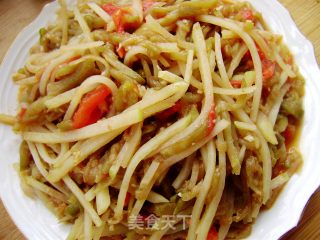 家常菜----西红柿茄子土豆丝的做法