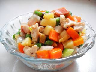 五彩鸡丁的做法