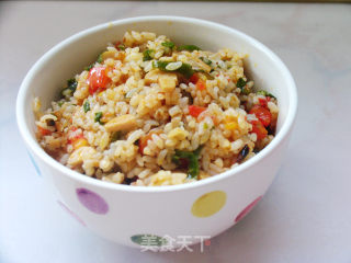 葱香茄汁炒饭的做法
