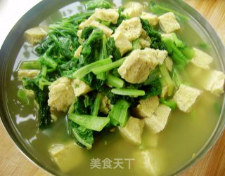 小白菜烩冻豆腐的做法