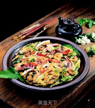 韩国海鲜葱饼