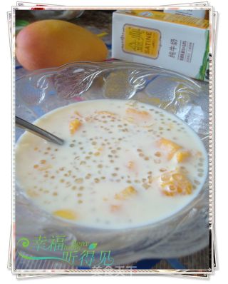 午后清凉甜品——芒果牛奶西米露