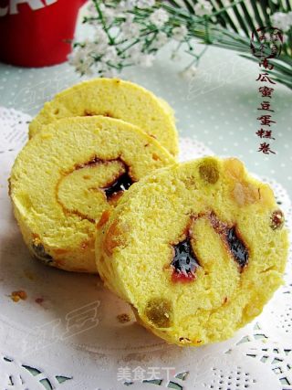南瓜蜜豆蛋糕卷