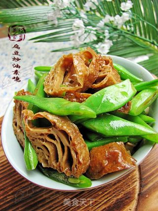扁豆炒油素鸡的做法