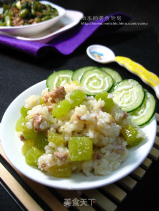 剩饭炒炒也很香【南瓜肉粒炒饭】的做法