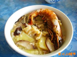 香菇海鲜疙瘩汤