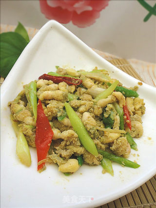大葱炒豆丹的做法