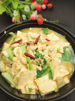 豆丹烧豆腐的做法