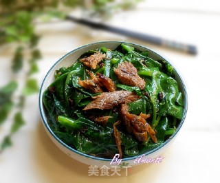豆豉鲮鱼炒潺菜的做法