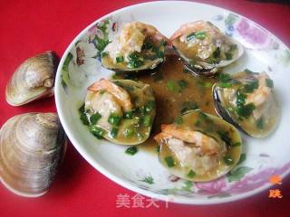 鲜虾肉糜嵌文蛤的做法