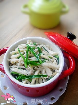 素食主义--韭菜炒杏鲍菇的做法