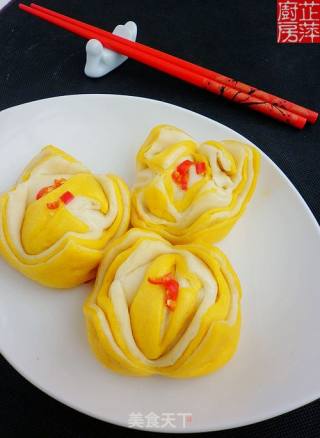 南瓜双色莲花的做法