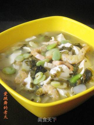 虾干酸菜豆腐汤的做法