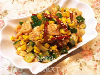 香辣黄瓜玉米虾仁的做法