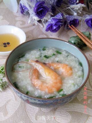 韭菜花鲜虾糯米粥的做法