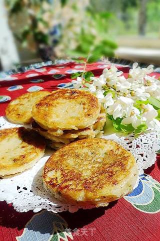 香甜煎槐花饼的做法