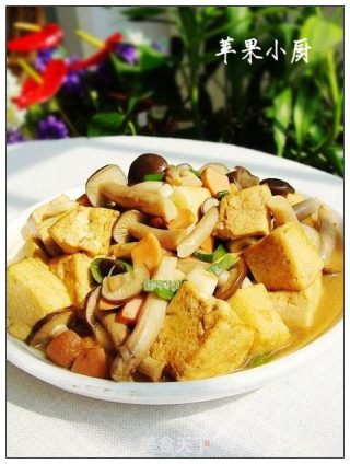 蟹味菇烧豆腐的做法