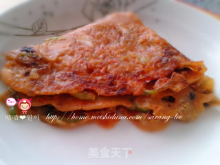 朝鲜美食—美味辣白菜饼 김치전的做法