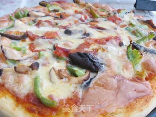 鸡肉香菇披萨的做法