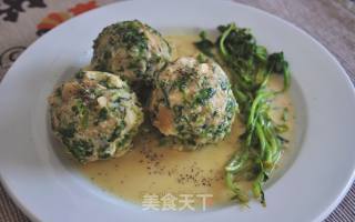 西洋菜圆子 与 奶酪汁的做法
