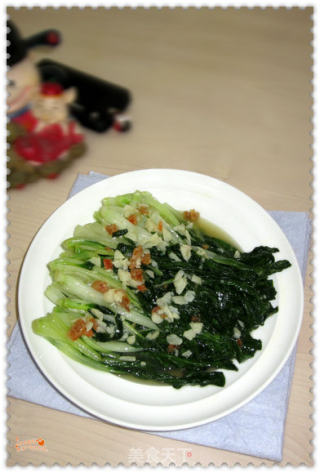 蒜香虾油炒小白菜的做法