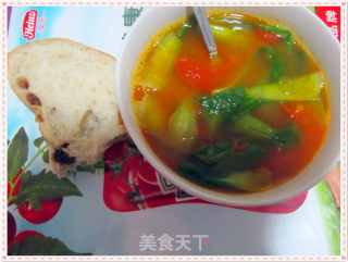瘦身番茄油菜汤的做法