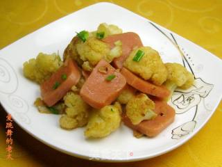 方香肠炒花菜的做法