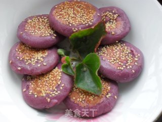 紫薯芝麻馅饼的做法