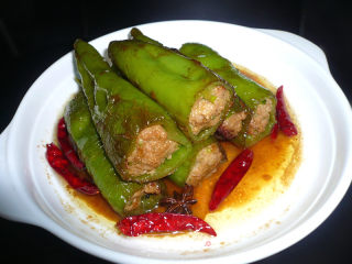 尖椒酿肉的做法