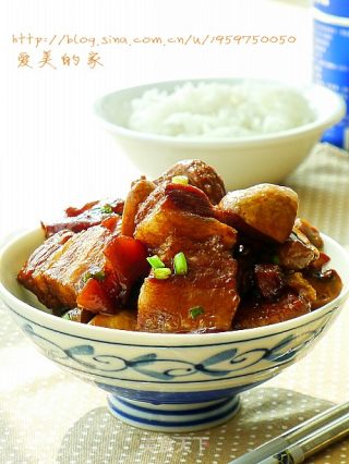 冬季最补充能量的家常味－红烧肉炖蘑菇的做法