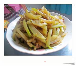 葫芦炒肉丝的做法