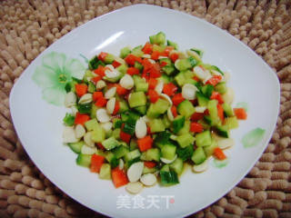 杏仁拌双丁的做法
