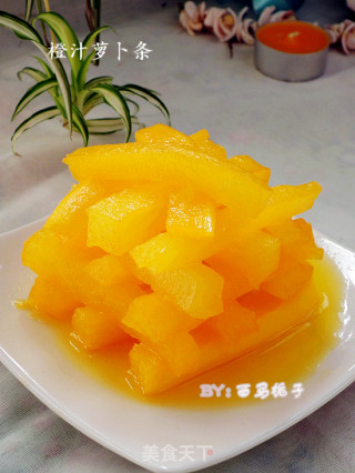 给萝卜一个华丽的变身----橙汁萝卜条的做法