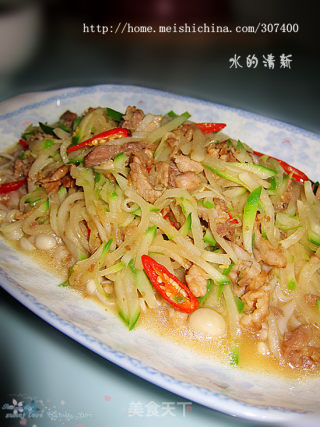 玉翠肉丝盖菇的做法