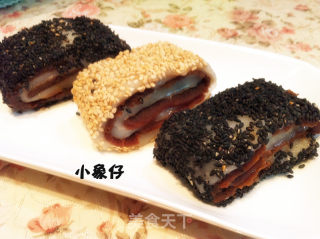 芝麻红豆糯米卷的做法