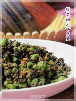 榄菜肉末四季豆的做法