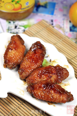 橙香柚酱鸡中翅的做法