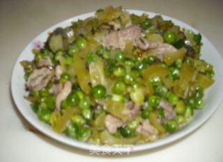 碗豆焖咸菜的做法