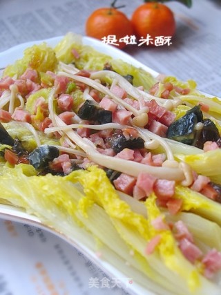 超级简单，超级鲜美，超级健康——无油版金针菇蒸娃娃菜的做法