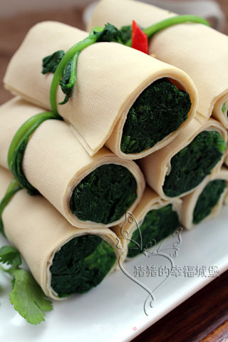 千张菠菜卷的做法