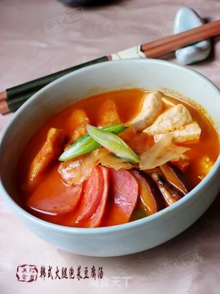 韩式火腿泡菜豆腐汤的做法