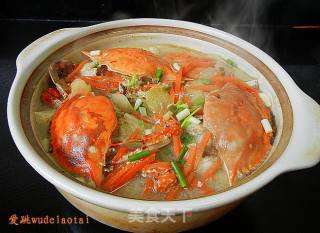 梭子蟹胡萝卜豆腐汤的做法