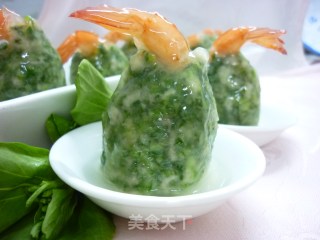 荠菜虾球的做法