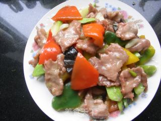三色彩椒溜肉片的做法