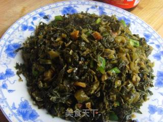 野辣菜炒肉丁的做法
