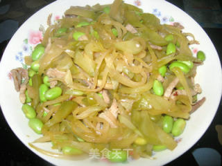 毛豆肉丝炒榨菜的做法