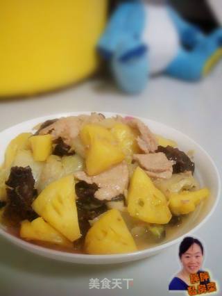 菠萝白菜炒肉的做法