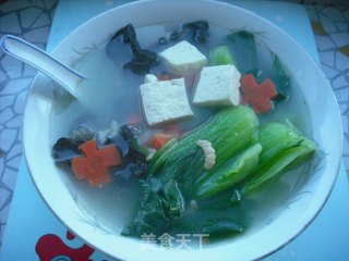 青菜木耳豆腐汤的做法