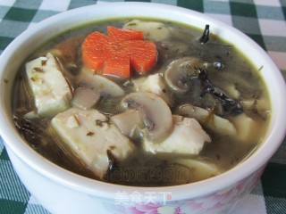 菌菇笃菜豆腐汤的做法